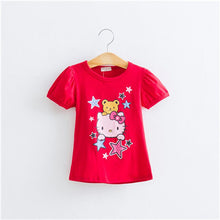 Baby Girls Summer Hello KittyTshirt  Cotton Short-Sleeved Casual T shirts for Kids Children's T-Shirts 20E