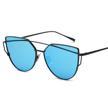 KEHU New Women 6 Colour Luxury Cat Eye Sunglasses Women Sunglasses Double-Deck Alloy Frame UV400