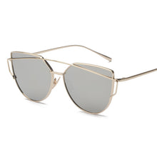 KEHU New Women 6 Colour Luxury Cat Eye Sunglasses Women Sunglasses Double-Deck Alloy Frame UV400