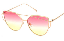 KEHU New Women 6 Colour Luxury Cat Eye Sunglasses Women Sunglasses Double-Deck Alloy Frame UV400