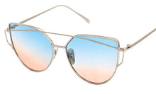 KEHU New Women 6 Colour Luxury Cat Eye Sunglasses Women Sunglasses Double-Deck Alloy Frame UV400