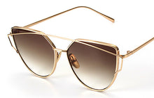 KEHU New Women 6 Colour Luxury Cat Eye Sunglasses Women Sunglasses Double-Deck Alloy Frame UV400