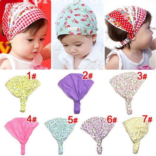 Naturalwell Little girl print headbands Cotton bandana hair accessories bandage on head for Kids cut flower hairbands 1pc HB441
