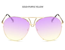 TSHING Fashion Oversized Sunglasses Women Men Brand Designer O Size Clear Ocean Gradient Glasses For Ladies