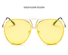 TSHING Fashion Oversized Sunglasses Women Men Brand Designer O Size Clear Ocean Gradient Glasses For Ladies