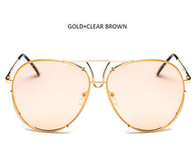 TSHING Fashion Oversized Sunglasses Women Men Brand Designer O Size Clear Ocean Gradient Glasses For Ladies