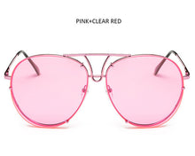 TSHING Fashion Oversized Sunglasses Women Men Brand Designer O Size Clear Ocean Gradient Glasses For Ladies