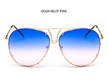 TSHING Fashion Oversized Sunglasses Women Men Brand Designer O Size Clear Ocean Gradient Glasses For Ladies