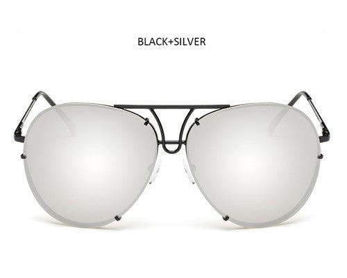 TSHING Fashion Oversized Sunglasses Women Men Brand Designer O Size Clear Ocean Gradient Glasses For Ladies