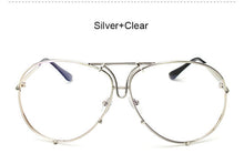 TSHING Fashion Oversized Sunglasses Women Men Brand Designer O Size Clear Ocean Gradient Glasses For Ladies