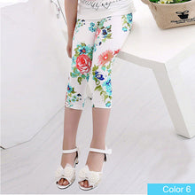 SheeCute New Arrival Hot Summer Kids  Calf Length Fashion girls leggings print flowers girls pants childrens trousers