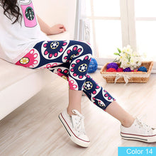 SheeCute New Arrival Hot Summer Kids  Calf Length Fashion girls leggings print flowers girls pants childrens trousers