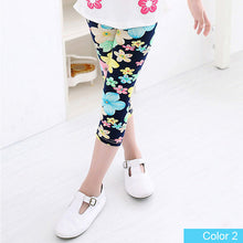 SheeCute New Arrival Hot Summer Kids  Calf Length Fashion girls leggings print flowers girls pants childrens trousers