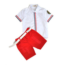 Hot sale! 2016 Summer style Children clothing sets Baby boys girls t shirts+shorts+belt 3pcs pants sports suit kids clothes