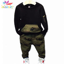 Belababy Boys Clothing Sets Baby Spring Sports Casual Long Sleeve Shirt+Pants Kids 2PCS Camouflage Kids Clothes For Boys