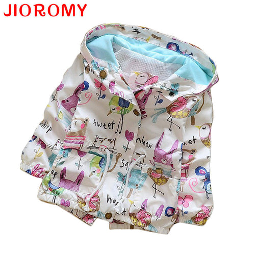 Spring 2016 New Cotton Baby Girls Coat Spend Three Flowers Lollipops Dot Jacket Cardigan Kids Children Clothing Autumn