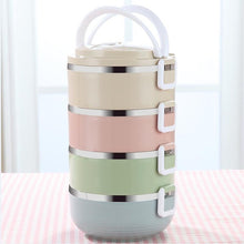 WORTHBUY Portable Macaroon Japanese Bento Box Leak-Proof Stainless Steel Thermal Lunch Boxs Kids Picnic Container For Food