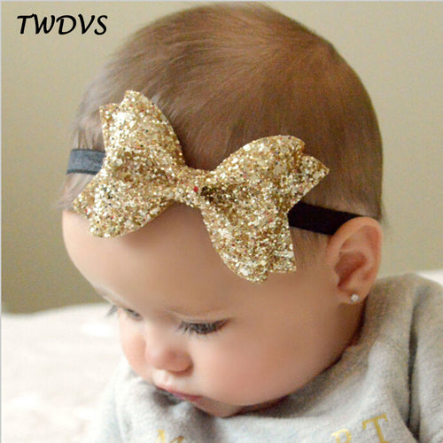 TWDVS Newborn Shiny Bow Knot Hair band Elastic Bow Headband Kids Hair Accessories Ring hair accessories W213
