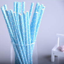 25pcs/lot 10styles blue drinking paper straws for kids birthday party wedding christmas decoration chevron drinking paper straws