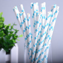 25pcs/lot 10styles blue drinking paper straws for kids birthday party wedding christmas decoration chevron drinking paper straws