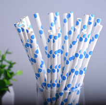 25pcs/lot 10styles blue drinking paper straws for kids birthday party wedding christmas decoration chevron drinking paper straws