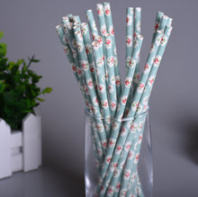 25pcs/lot 10styles blue drinking paper straws for kids birthday party wedding christmas decoration chevron drinking paper straws