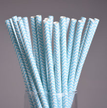 25pcs/lot 10styles blue drinking paper straws for kids birthday party wedding christmas decoration chevron drinking paper straws