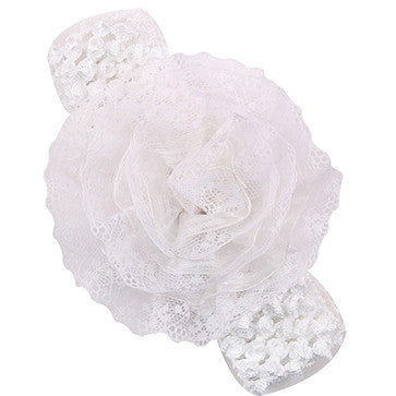 Kids Lace Flower Headband Hair Elastic Band Newbrorn Flower Hair Accessories Beautiful Wrap Band Flower Hair Accessories W097