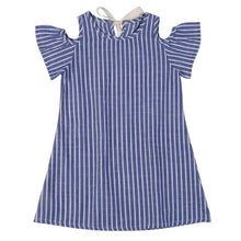 Newest Kids Girl Princess Dress Summer Striped Short Sleeve Mini Dresses Infantil Children Vestidos