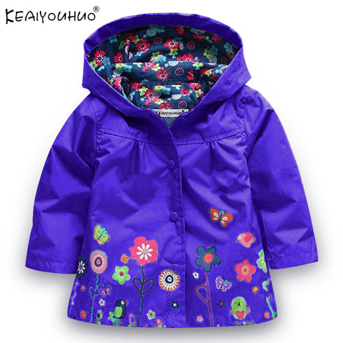 2017 Girls Jacket Children New Coat Hooded Children Casual Sweatshirts Zipper Jackets For Girls Waterproof Raincoat Kids Clothes