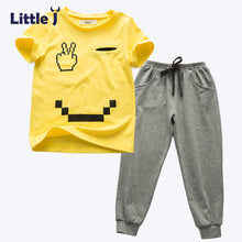 Navy Striped Boys Clothes Sets Short Sleeve T-shirt + Sports Pants Outfit Sailor Kids Boys Clothing Suit Boys Boys Tracksuit