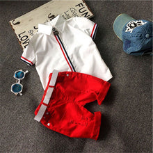 Hot Sale! 2017 Summer Style Children Clothing Sets Tops + Shorts+ Belt =3 Pcs Set Boys Girls T Pants Sports Suit Kids Clothes