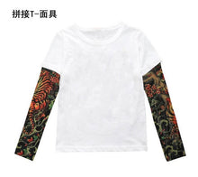 Summer t-shirt cotton boys clothes casual baby children clothing tattoo print long sleeve t shirts toddler kids top tees 1-5year