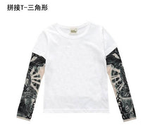 Summer t-shirt cotton boys clothes casual baby children clothing tattoo print long sleeve t shirts toddler kids top tees 1-5year