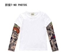 Summer t-shirt cotton boys clothes casual baby children clothing tattoo print long sleeve t shirts toddler kids top tees 1-5year
