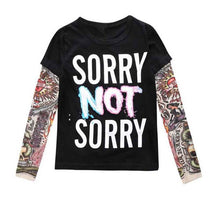 Summer t-shirt cotton boys clothes casual baby children clothing tattoo print long sleeve t shirts toddler kids top tees 1-5year