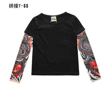 Summer t-shirt cotton boys clothes casual baby children clothing tattoo print long sleeve t shirts toddler kids top tees 1-5year