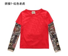 Summer t-shirt cotton boys clothes casual baby children clothing tattoo print long sleeve t shirts toddler kids top tees 1-5year