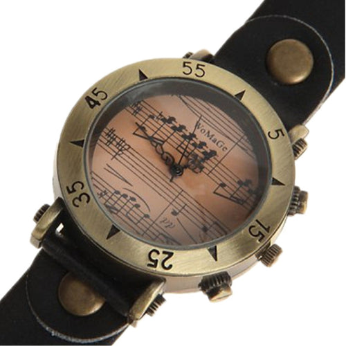 womage brand music watch women's watches leather ladies watch women watches clock saat bayan saat relogio feminino reloj mujer