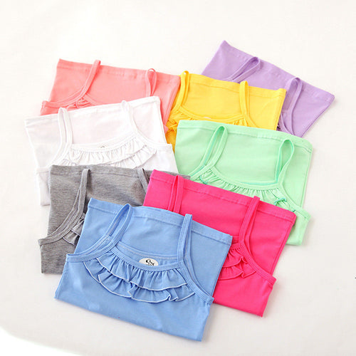 2016 New Arrival Baby Girl Summer t-shirts for kids tops tees  Sleeveless t shirts for children vest