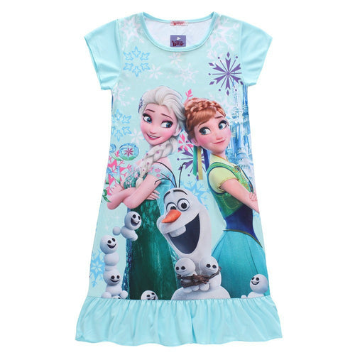 Elsa Dress Snow Queen Kids Summer Cartoon Anna Flounced Dresses For Girls Party Princess Cinderella Costume Children's Clothes
