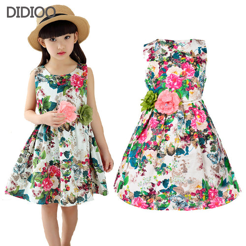 Kids clothing summer dresses for girls summer style girl dress floral print cotton birthday party sundress baby children clothes