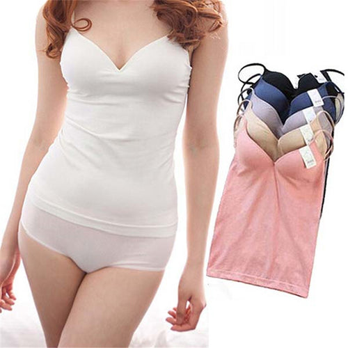 Sexy Women Padded Bra Tops V Neck Camisole Straps Push Up Bra Vest Tank
