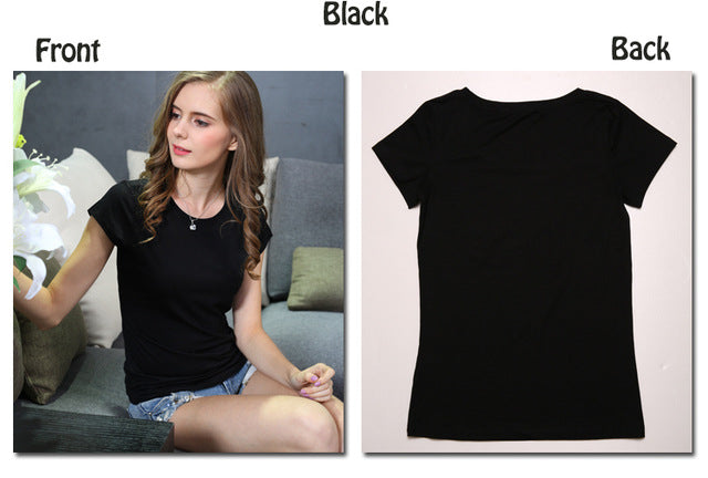 High Quality 18 Color S-3XL Plain T Shirt Women Cotton Elastic Basic T-shirts Female Casual Tops Short Sleeve T-shirt Women 002
women