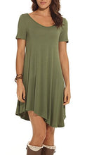 POSESHE Women's Long Sleeve Casual Loose T-Shirt Dress
women