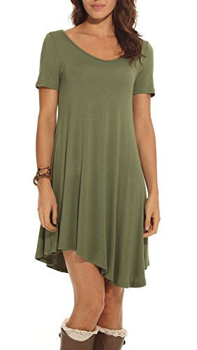 POSESHE Women's Long Sleeve Casual Loose T-Shirt Dress
women