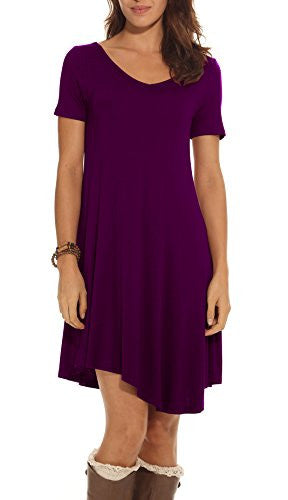 POSESHE Women's Long Sleeve Casual Loose T-Shirt Dress
women