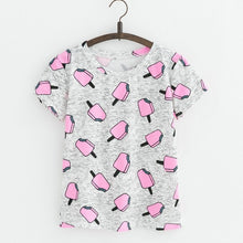 JKKUCOCO Hot Style Pineapple Print Tees Short Sleeve T-shirt Women t shirt Summer Cotton t-shirt Women Tops Causal t-shirts
women