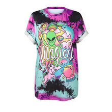 Summer Cute monster print T shirts for women casual O-neck Hip-hop graffiti Tops Tees Short sleeves plus size female T-shirt-Women
