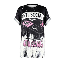 Summer Cute monster print T shirts for women casual O-neck Hip-hop graffiti Tops Tees Short sleeves plus size female T-shirt-Women